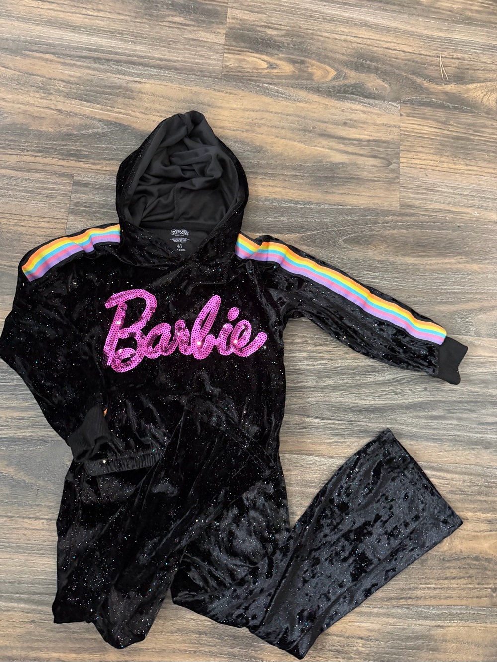 kids 4-5T black and pink Hoodie & Pants Set
